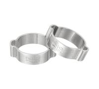 Lot de 20/40 colliers de serrage à double oreille en acier inoxydable 304 - Anneaux de sertissage durables for tuyaux de gaz, d'eau et de carburant(14-17mm 20Pack)