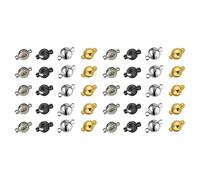 Lot de 20/40 fermoirs magnétiques ronds en laiton 6 mm pour collier de couleurs mélangées 11,5 x 6 mm