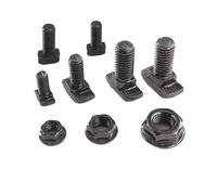 Lot de 20/50 écrous à bride en T noirs for profilés en aluminium 2020, 3030, 4040 et 4545 - Vis compatibles M5, M6 et M8(20-5x12mm,20pcs)