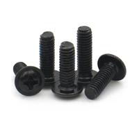 Lot de 20 à 100 vis à tête cylindrique cruciforme en acier au carbone noir M1.4 M2 M2.5 M3 M3.5 M4 M5 avec rondelle(M1.4X3mm (100pcs))