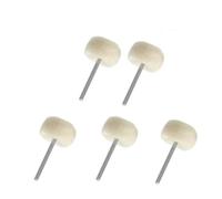 Lot de 20 à 2 têtes de ponçage en feutre, brosse de polissage de 25 mm for meule abrasive en jade, tige de 3 mm, fil de coton(5Pcs)