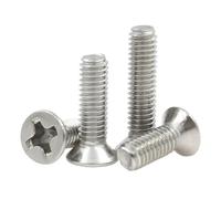 Lot de 20 à 200 vis à tête fraisée cruciforme en acier inoxydable 304, M2, M2.5, M3, M3.5, M4, M5, longueur de la machine: 3 à 50mm(22mm,M2.5 (50pcs))