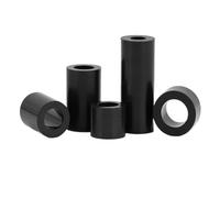 Lot de 20 à 50 entretoises creuses rondes en nylon ABS noir, M3, M4, M5, M6, M8, diamètre intérieur 3 mm, 4 mm, for circuit imprimé, non filetées(3-56)