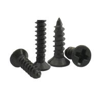 Lot de 20 à 500 vis autotaraudeuses à tête fraisée cruciforme M1 M1.2 M1.4 M1.7 M2 M2.3 M3 M3.5 M4 M5 en acier au carbone noir(14mm,M4 (20pcs))