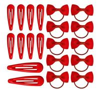 Lot de 20 accessoires cheveux rouges, Bandeaux bébé avec nœud et barrettes, Coffret cadeau pour filles