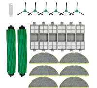 Lot de 20 accessoires compatibles avec aspirateur iRobot Roomba 205 DustCompactor, pièces de rechange comprenant 2 brosses principales, 6 filtres HEPA, 6 brosses latérales, 6 serpillères