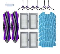 Lot de 20 accessoires compatibles avec les aspirateurs Midea i5, i5c, VCR07, VCR08, pièces de rechange comprenant 2 brosses principales, 8 chiffons de serpillère, 4 filtres HEPA et 6 brosses latérales