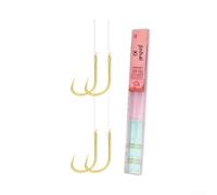 Lot de 20 accessoires de pêche à double hameçon pour pêche en eau douce dans les réservoirs et les étangs avec hameçons sans ardillon et bas de ligne en nylon pré-noués (D2)