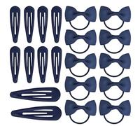 Lot de 20 accessoires pour cheveux bleu marine, bandeaux bébé avec nœuds et barrettes, coffret cadeau pour filles
