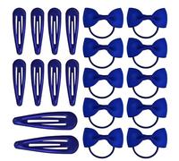 Lot de 20 Accessoires pour Cheveux Bleu Royal, Bandeaux et Pinces avec Nœud Bleu Royal, Coffret Cadeau pour Filles