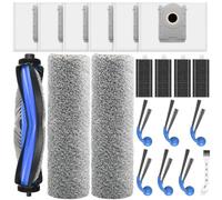 Lot de 20 Accessoires pour Robot Aspirateur Ecovacs Deebot T80 Omni | avec 1 Brosse Principale, 6 Sacs à Poussière, 2 Rouleaux de Nettoyage, 4 Filtres, 6 Brosses Latérales, 1 Brosses de Nettoyage