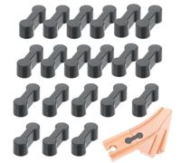Lot de 20 adaptateurs de rail en bois, rallonge durable, adaptateur de rail en bois, robustesse, adaptateur de raccordement de voie en bois, convient pour les chemins de fer jouets (3,5 x 0,8 x 0,6