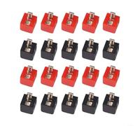 Lot de 20 adaptateurs DIN noirs pour audio pour vidéo - 20 pièces DIN | Lot de 20 bornes à vis noires à 2 pôles, pas de soudure nécessaire, compact 10,5 mm, pour système HiFi