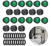 Lot de 20 aérateurs de robinet, pièces de rechange avec joint de cache de robinet, limiteur de débit, insert de filtre,
