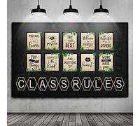 Lot de 20 affiches murales pour tableau d'affichage de salle de classe, règles de classe, lettres de motivation, décorations rustiques (30,5 x 25,4 cm, 25,4 x 20,3 cm, style vif)