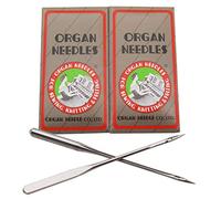 Lot de 20 aiguilles à pointe à bille pour orgue/machine à coudre domestique avec tige plate CKPSMS Boîte en plastique transparent HAX1SP 15 x 1SP (taille de l'aiguille : 11/75)