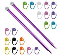 Lot de 20 Aiguilles à Tricoter en Métal - 12 mm, 35 cm de Long - Colorées et Légères pour Débutants et Professionnels