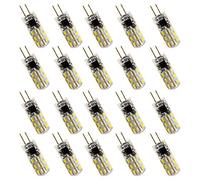 Lot de 20 ampoules LED G4 1,5 W (équivalent halogène 10 W) 100 lm 6000 K Lumière blanche DC 12 V Intensité non variable