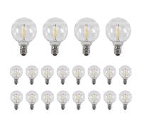 Lot de 20 ampoules LED G40 à culot à vis E12, incassables, pour guirlande solaire