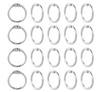 Lot de 20 anneaux de reliure de 15 mm - En métal - Pour feuilles volantes - Pour scrapbooking, album, artisanat, mémo et porte-clés - Argenté
