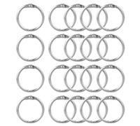 Lot de 20 anneaux de reliure en métal pour plateau mémo - Porte-clés (20 mm)