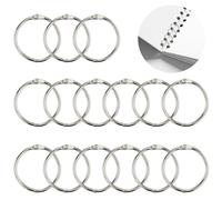Lot de 20 anneaux de reliure ronds en métal de 30 mm avec feuilles volantes de 3,1 cm, pour cartes de visite, porte-clés, mémos