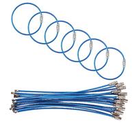 Lot de 20 anneaux en acier inoxydable bleu clair- câble 15 cm (Ø 2 mm) - fermeture à écrou, polyvalent pour clés, bagages, outils et divers usages de rangement et suspension
