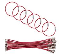 Lot de 20 anneaux en acier inoxydable rose vif- câble 15 cm (Ø 2 mm) - fermeture à écrou, polyvalent pour clés, bagages, outils et divers usages de rangement et suspension
