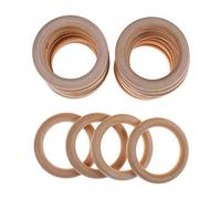 Lot de 20 anneaux en bois naturel brut 70 mm