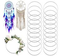 Lot de 20 anneaux en métal pour bricolage - Anneaux décoratifs en macramé à suspendre pour attrape-rêves