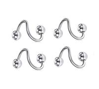 Lot de 20 anneaux segmentés torsadés en spirale pour cartilage, hélix, lèvre, labret, fer à cheval
