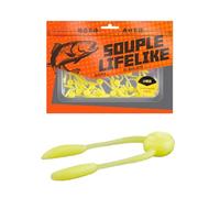 Lot de 20 appâts souples pour pêche en eaux douces avec imitation améliorations taux de capture Appâts artificiels souples