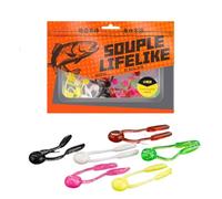 Lot de 20 appâts souples pour pêche en eaux douces avec imitation améliorations taux de capture Appâts artificiels souples