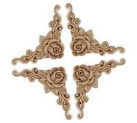 Lot de 20 appliques d'angle sculptées en bois pour meubles