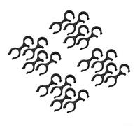 Lot de 20 attaches de bâtons de randonnée légères en forme de 8 connecteurs sécurisés à clip en plastique pour bâtons de randonnée standard de 18 mm de diamètre Noir