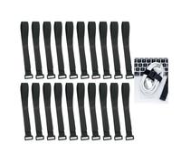 Lot de 20 attaches Velcro réglables et réutilisables, sangles auto-agrippantes pour ranger les câbles, gestion des câbles, organisateur de cordon, 25 x 200 mm