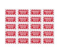 Lot De 20 Autocollant de Coupure Électrique D'urgence 2x1 Pouces, Papier | Étiquette de Sécurité pour Panneaux de Commande, Texte Clair et Visible, Usage en Stations de Pompage