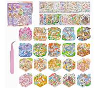 Lot de 20 autocollants 3D miniatures 3D avec pince à épiler pour créer votre propre paysage mignon - Coffret cadeau pour enfants et adultes - Violet 3.0