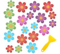 Lot de 20 autocollants antidérapants pour baignoire, douche, baignoire, douche, résistant à l'eau avec racloir, autocollants adhésifs avec couleurs vives, appliques antidérapantes pour baignoire,