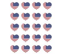 Lot de 20 autocollants en forme de cœur drapeau américain en vinyle imperméable pour ordinateur portable, voiture, téléphone portable, valise