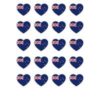 Lot de 20 autocollants en vinyle de 25 mm - Drapeau de 20 cœurs de Nouvelle-Zélande - 25 mm - Résistant aux intempéries - Pour valise, ordinateur portable, école