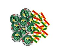 Lot de 20 autocollants kurdes - 10 autocollants drapeau kurde + 10 autocollants Kurdistan Football Association