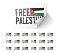 Lot de 20 autocollants rectangulaires Motif drapeau de la Palestine 8,5 x 5,5 cm