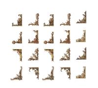 Lot de 20 autocollants vintage pour scrapbooking - Coin creux - Pour scrapbooking, journal, planificateur, album photo, décoration métallique