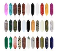 Lot de 20 baguettes en cristal de guérison, pierres et cristaux et pierres précieuses, cristaux de guérison hexagonale, ensemble de pierres chakras objets pierres naturelles pour méditation reiki