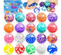 Lot de 20 Balle Anti-Stress, Boules à Pétrir Anti-Stress, Mignon Squeeze Jouets Squishies, Squishy Kawaii Slow Rising pour Gérer et Soulager Anxiété, Doux Squeeze Anti-Stress pour Enfant et Adulte