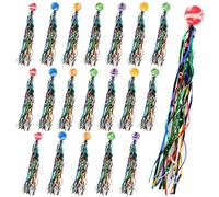 Lot de 20 balles rebondissantes enfant avec queue colorée, parfaites comme cadeaux d'anniversaire pour enfants, jeux de fête ou souvenirs, idéales pour divertir lors des anniversaires et événements.