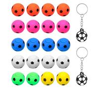 Lot De 20 Ballons De Football À Rotation Avec 2 Porte-Clés De Football, Jouets Interactifs Créatifs, Mini Ballons De Football De 3,5 Cm (Couleurs Aléatoires)