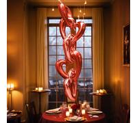 Lot de 20 ballons en forme de cœur 75 cm XXL en aluminium rouge, doré, argenté au choix - Pour mariage, fiançailles, Saint-Valentin, fête - Système d'emboîtement - Réutilisables - Guirlande de ballons