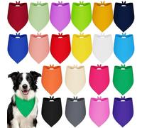 Lot de 20 bandanas pour chien en vrac, couleur unie, accessoires réglables à nouer, en polyester doux réutilisable, lot coloré pour chiens de petite, moyenne et grande taille